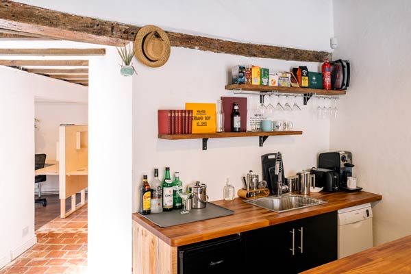 the bar area