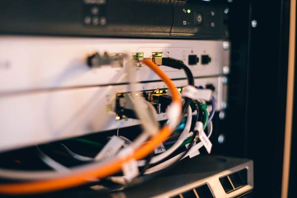 computer server and cables